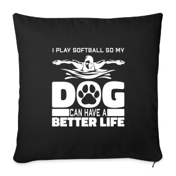 Swimming Swimmers Dog - Sofa pillowcase 17,3'' x 17,3'' (45 x 45 cm) - black - Front