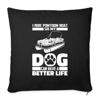 Chien de bateau ponton - Housse de coussin décorative 45 x 45 cm - noir - Devant