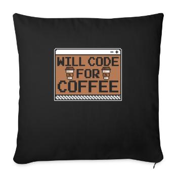 Entwickler Coder Programmierer Kaffee - Sofakissenbezug 45 x 45 cm - Schwarz - Vorne