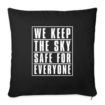 Airplane Mechanic Sky - Sofa pillowcase 17,3'' x 17,3'' (45 x 45 cm) - black - Front