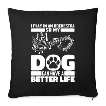 Orchestra Dog - Sofa pillowcase 17,3'' x 17,3'' (45 x 45 cm) - black - Front