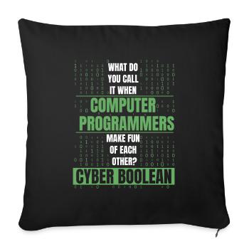 Développeur Coder Programmeur Drôle - Housse de coussin décorative 45 x 45 cm - noir - Devant