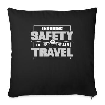 Aircraft Mechanic Safety - Sofa pillowcase 17,3'' x 17,3'' (45 x 45 cm) - black - Front