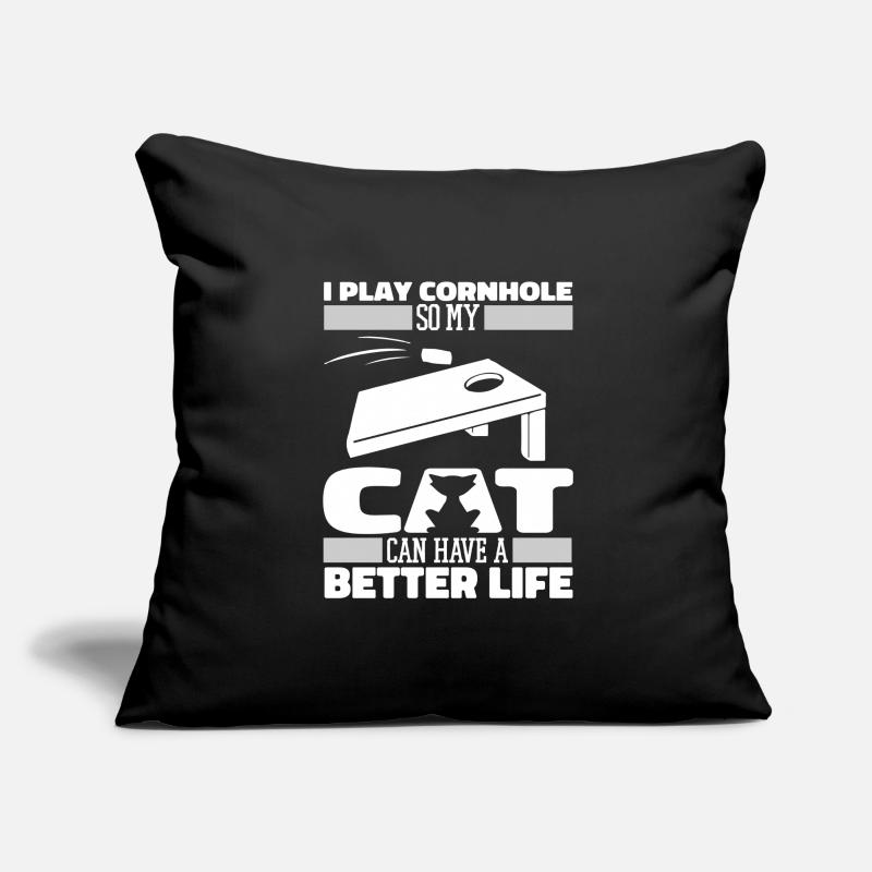 Cornhole Sackloch Spiel Katze Sofakissenbezug 45 x 45 cm