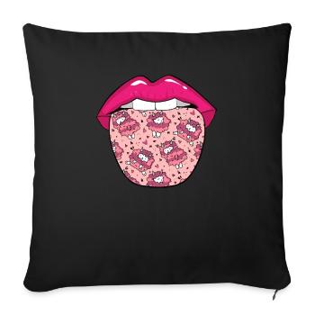Langue de mouton - Housse de coussin décorative 45 x 45 cm - noir - Devant