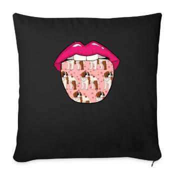 St. Bernard's tongue - Sofa pillowcase 17,3'' x 17,3'' (45 x 45 cm) - black - Front