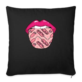 Corn Dog Corndog Lips - Housse de coussin décorative 45 x 45 cm - noir - Devant