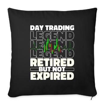 Day Trading Day Trader à la retraite - Housse de coussin décorative 45 x 45 cm - noir - Devant
