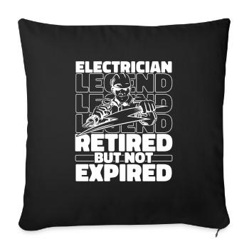 Electrician Electronics technician in retirement - Sofa pillowcase 17,3'' x 17,3'' (45 x 45 cm) - black - Front