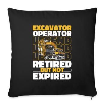 Conducteur d’excavatrice à la retraite - Housse de coussin décorative 45 x 45 cm - noir - Devant