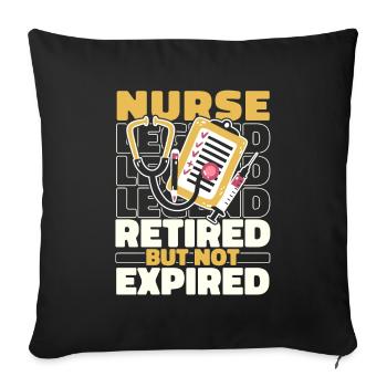 Infirmière à la retraite - Housse de coussin décorative 45 x 45 cm - noir - Devant