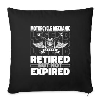 Retraité mécanicien moto - Housse de coussin décorative 45 x 45 cm - noir - Devant