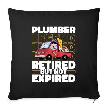 Retired plumber - Sofa pillowcase 17,3'' x 17,3'' (45 x 45 cm) - black - Front