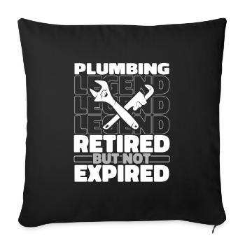 Retired plumber - Sofa pillowcase 17,3'' x 17,3'' (45 x 45 cm) - black - Front