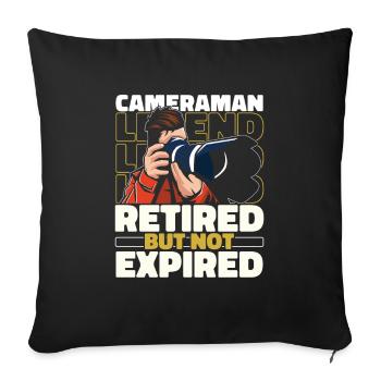 Caméraman à la retraite - Housse de coussin décorative 45 x 45 cm - noir - Devant