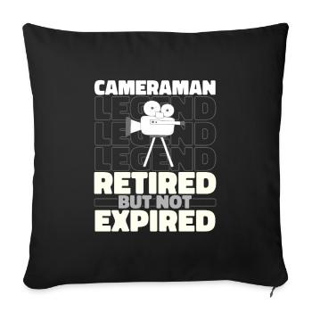 Caméraman à la retraite - Housse de coussin décorative 45 x 45 cm - noir - Devant