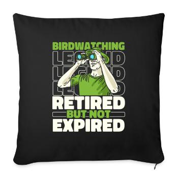 Ornithologues à la retraite - Housse de coussin décorative 45 x 45 cm - noir - Devant