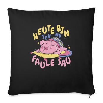Schwein Schweinebauer Witzig Schwein - Sofakissenbezug 45 x 45 cm - Schwarz - Vorne
