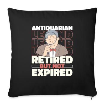 Antiques Antique dealers in retirement - Sofa pillowcase 17,3'' x 17,3'' (45 x 45 cm) - black - Front