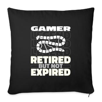 Board game Board game in retirement - Sofa pillowcase 17,3'' x 17,3'' (45 x 45 cm) - black - Front