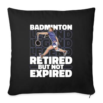 Le badminton à la retraite - Housse de coussin décorative 45 x 45 cm - noir - Devant