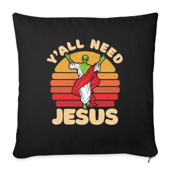 Christ Christianity Extraterrestrial Jesus - Sofa pillowcase 17,3'' x 17,3'' (45 x 45 cm) - black - Front