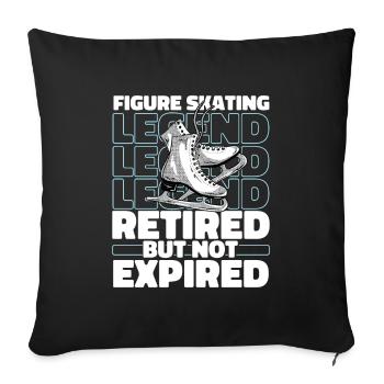 Figure skating Retired figure skater - Sofa pillowcase 17,3'' x 17,3'' (45 x 45 cm) - black - Front