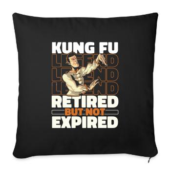 Retired Kung Fu - Sofa pillowcase 17,3'' x 17,3'' (45 x 45 cm) - black - Front