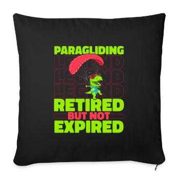 Paragleiter Paragleiten Dino - Sofakissenbezug 45 x 45 cm - Schwarz - Vorne