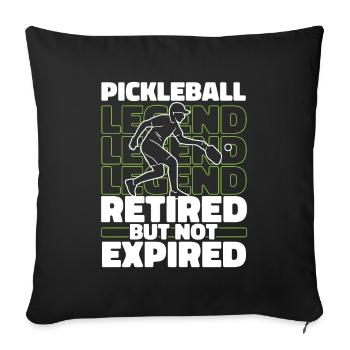 Pickleball pensioners - Sofa pillowcase 17,3'' x 17,3'' (45 x 45 cm) - black - Front