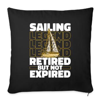 Sailing Sailors Retired Sailboat - Sofa pillowcase 17,3'' x 17,3'' (45 x 45 cm) - black - Front