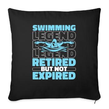 Natation Nageurs retraités - Housse de coussin décorative 45 x 45 cm - noir - Devant