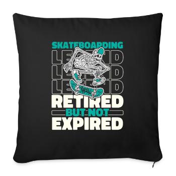 Retired Skateboard Skater - Sofa pillowcase 17,3'' x 17,3'' (45 x 45 cm) - black - Front