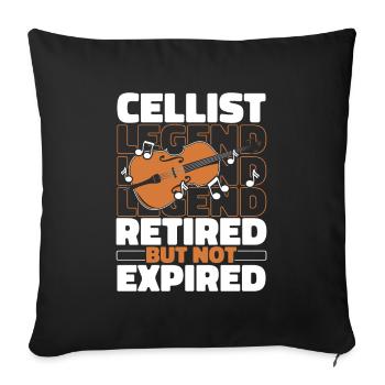 Retired cello cellist - Sofa pillowcase 17,3'' x 17,3'' (45 x 45 cm) - black - Front