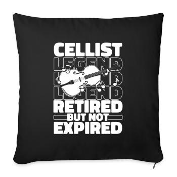 Retired cello cellist - Sofa pillowcase 17,3'' x 17,3'' (45 x 45 cm) - black - Front