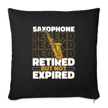 Saxophone Saxophone Retraité - Housse de coussin décorative 45 x 45 cm - noir - Devant