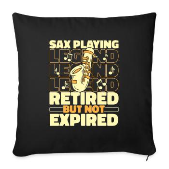 Saxophone Saxophone Retiré - Housse de coussin décorative 45 x 45 cm - noir - Devant