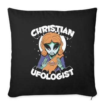 Christ Christianity Extraterrestrial - Sofa pillowcase 17,3'' x 17,3'' (45 x 45 cm) - black - Front