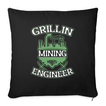 Ingénieur Grillage Ingénieur minier - Housse de coussin décorative 45 x 45 cm - noir - Devant
