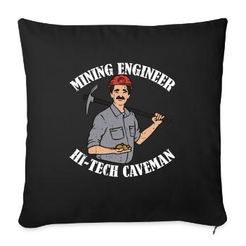 Ingénieur Hommes des cavernes Ingénieur minier - Housse de coussin décorative 45 x 45 cm - noir - Devant