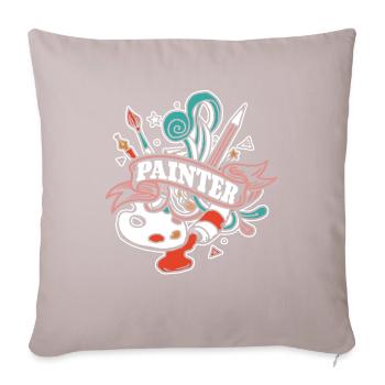 Outil Vernisseur de peintre - Housse de coussin décorative 45 x 45 cm - taupe clair - Devant
