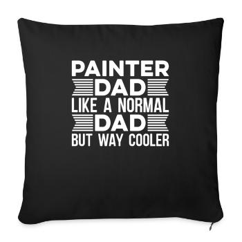 Peintre Papa Vernisseur - Housse de coussin décorative 45 x 45 cm - noir - Devant