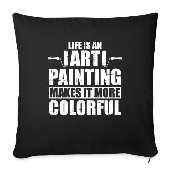 Peintre Vernisseur Art - Housse de coussin décorative 45 x 45 cm - noir - Devant