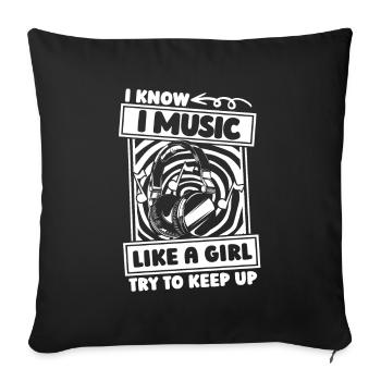 Sound Engineer Sound Engineer Girl - Sofa pillowcase 17,3'' x 17,3'' (45 x 45 cm) - black - Front