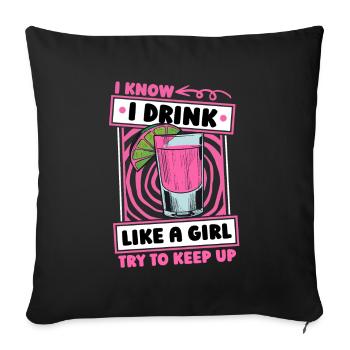 Bartender Bartender Girl Bartender - Sofa pillowcase 17,3'' x 17,3'' (45 x 45 cm) - black - Front