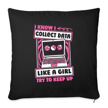 Data Science Data Analyst Girl - Sofa pillowcase 17,3'' x 17,3'' (45 x 45 cm) - black - Front