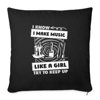 Painter Varnisher Girl - Sofa pillowcase 17,3'' x 17,3'' (45 x 45 cm) - black - Front