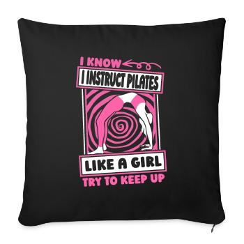 Pilates Teachers Girls - Sofa pillowcase 17,3'' x 17,3'' (45 x 45 cm) - black - Front