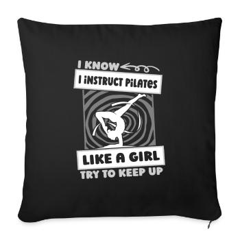 Pilates Teachers Girls - Sofa pillowcase 17,3'' x 17,3'' (45 x 45 cm) - black - Front