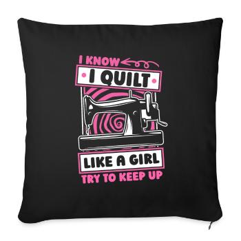 Quilting Girls - Sofa pillowcase 17,3'' x 17,3'' (45 x 45 cm) - black - Front